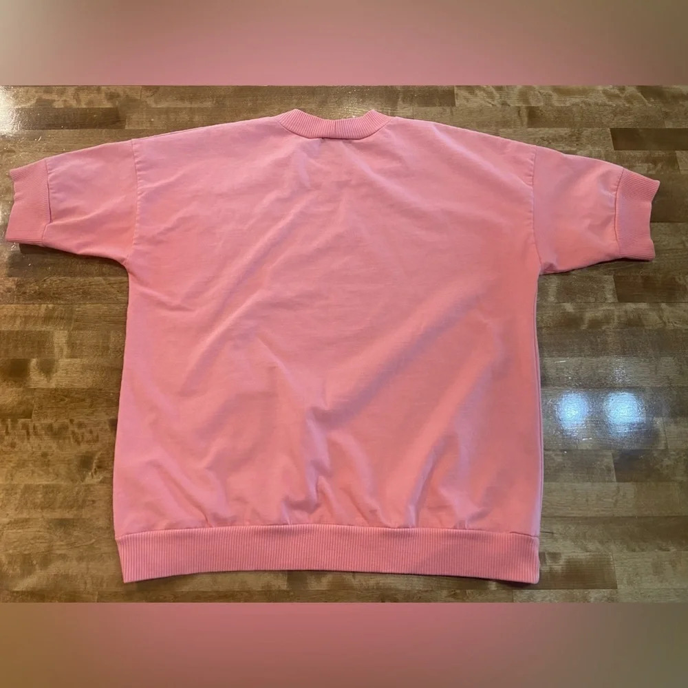 HM‎ ABERNATHY Vintage 80s Peach Pullover Short Sleeve Lightweight Top Small - Picture 4 of 8